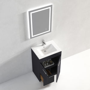 Blossom Hanover Freestanding Bathroom Vanity with Ceramic Sink, 24", Charcoal open