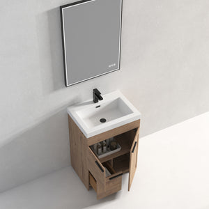 Blossom Hanover Freestanding Bathroom Vanity with acrylic Sink, 24", Classic Oak open
