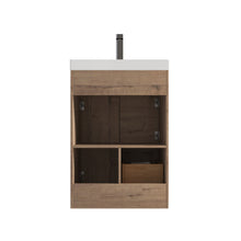 Load image into Gallery viewer, Blossom Hanover Freestanding Bathroom Vanity with acrylic Sink, 24&quot;, Classic Oak back
