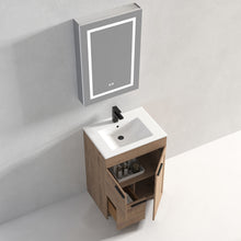 Load image into Gallery viewer, Blossom Hanover Freestanding Bathroom Vanity with Ceramic Sink, 24&quot;, Classic Oak open
