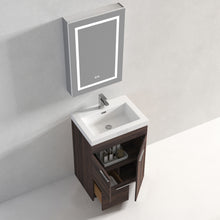 Load image into Gallery viewer, Blossom Hanover Freestanding Bathroom Vanity with acrylic Sink, 24&quot;, Cali Walnut open