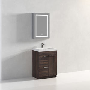 Blossom Hanover Freestanding Bathroom Vanity with acrylic Sink, 24", Cali Walnut