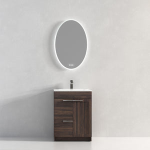 Blossom Hanover Freestanding Bathroom Vanity with Ceramic Sink, 24", Cali Walnut