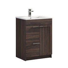 Load image into Gallery viewer, Blossom Hanover Freestanding Bathroom Vanity with Ceramic Sink, 24&quot;, Cali Walnut