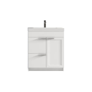 Blossom Hanover Freestanding Bathroom Vanity with acrylic Sink, 30", White