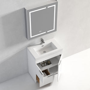 Blossom Hanover Freestanding Bathroom Vanity with acrylic Sink, 30", White open