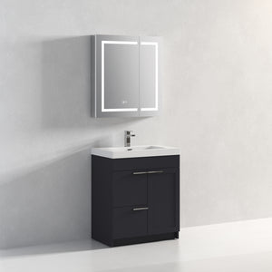Blossom Hanover Freestanding Bathroom Vanity with acrylic Sink, 30", Charcoal