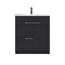 Load image into Gallery viewer, Blossom Hanover Freestanding Bathroom Vanity with Ceramic Sink, 30&quot;, Charcoal