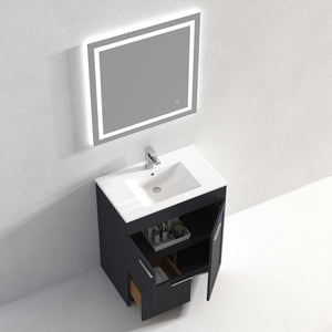 Blossom Hanover Freestanding Bathroom Vanity with Ceramic Sink, 30", Charcoal open