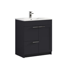 Load image into Gallery viewer, Blossom Hanover Freestanding Bathroom Vanity with Ceramic Sink, 30&quot;, Charcoal 