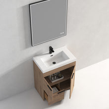 Load image into Gallery viewer, Blossom Hanover Freestanding Bathroom Vanity with acrylic Sink, 30&quot;, Classic Oak open