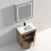 Load image into Gallery viewer, Blossom Hanover Freestanding Bathroom Vanity with Ceramic Sink, 30&quot;, Classic Oak open