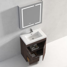 Load image into Gallery viewer, Blossom Hanover Freestanding Bathroom Vanity with acrylic Sink, 30&quot;, Cali Walnut open