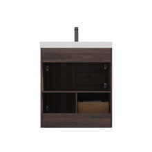 Load image into Gallery viewer, Blossom Hanover Freestanding Bathroom Vanity with acrylic Sink, 30&quot;, Cali Walnut back