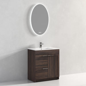 Blossom Hanover Freestanding Bathroom Vanity with Ceramic Sink, 30", Cali Walnut