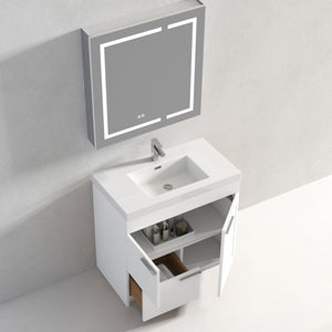 Blossom Hanover Freestanding Bathroom Vanity with acrylic Sink, 36", White open