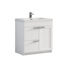 Load image into Gallery viewer, Blossom Hanover Freestanding Bathroom Vanity with acrylic Sink, 36&quot;, White