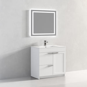 Blossom Hanover Freestanding Bathroom Vanity with Ceramic Sink, 36", White