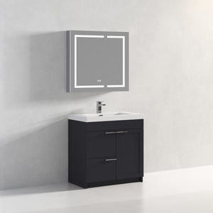 Blossom Hanover Freestanding Bathroom Vanity with acrylic Sink, 36", Charcoal