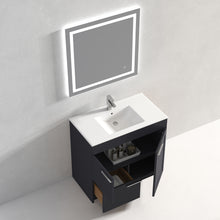Load image into Gallery viewer, Blossom Hanover Freestanding Bathroom Vanity with Ceramic Sink, 36&quot;, Charcoal open