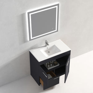 Blossom Hanover Freestanding Bathroom Vanity with Ceramic Sink, 36", Charcoal open