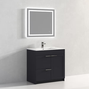 Blossom Hanover Freestanding Bathroom Vanity with Ceramic Sink, 36", Charcoal
