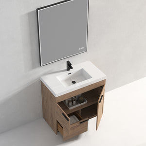 Blossom Hanover Freestanding Bathroom Vanity with acrylic Sink, 36", Classic Oak open