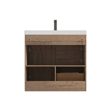 Load image into Gallery viewer, Blossom Hanover Freestanding Bathroom Vanity with acrylic Sink, 36&quot;, Classic Oak back