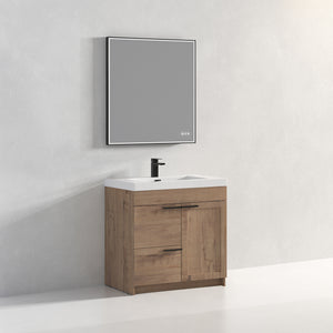 Blossom Hanover Freestanding Bathroom Vanity with acrylic Sink, 36", Classic Oak