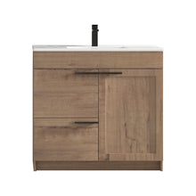 Load image into Gallery viewer, Blossom Hanover Freestanding Bathroom Vanity with Ceramic Sink, 36&quot;, Classic Oak