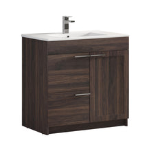 Load image into Gallery viewer, Blossom Hanover Freestanding Bathroom Vanity with Ceramic Sink, 36&quot;, Cali Walnut
