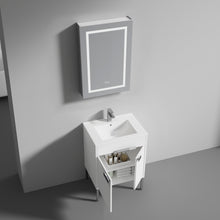 Load image into Gallery viewer, Blossom Bari 24&quot;, 30&quot;, or 36&quot; Freestanding Bathroom Vanity with Ceramic Sink, 24&quot;,  White, open