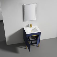 Load image into Gallery viewer, Blossom Bari 24&quot;, 30&quot;, or 36&quot; Freestanding Bathroom Vanity with Ceramic Sink, 24&quot;,  Blue, open