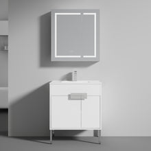 Load image into Gallery viewer, Blossom Bari 24&quot;, 30&quot;, or 36&quot; Freestanding Bathroom Vanity with Ceramic Sink, 30&quot;, White