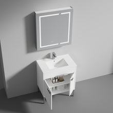 Load image into Gallery viewer, Blossom Bari 24&quot;, 30&quot;, or 36&quot; Freestanding Bathroom Vanity with Ceramic Sink, 30&quot;, White, open