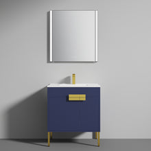 Load image into Gallery viewer, Blossom Bari 24&quot;, 30&quot;, or 36&quot; Freestanding Bathroom Vanity with Ceramic Sink, 30&quot;, Blue