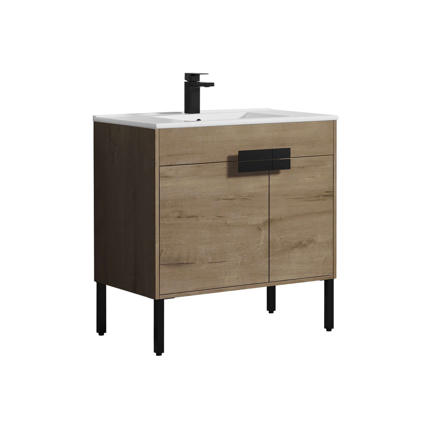 Blossom Bari 24", 30", or 36" Freestanding Bathroom Vanity with Ceramic Sink, 36", Classic Oak