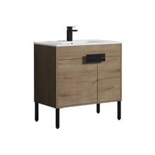 Load image into Gallery viewer, Blossom Bari 24&quot;, 30&quot;, or 36&quot; Freestanding Bathroom Vanity with Ceramic Sink, 36&quot;, Classic Oak