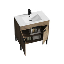 Load image into Gallery viewer, Blossom Bari 24&quot;, 30&quot;, or 36&quot; Freestanding Bathroom Vanity with Ceramic Sink, 36&quot;, Classic Oak, open