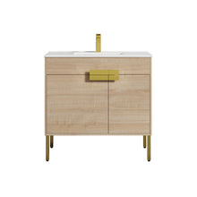Load image into Gallery viewer, Blossom Bari 24&quot;, 30&quot;, or 36&quot; Freestanding Bathroom Vanity with Ceramic Sink, 36&quot;, Maple