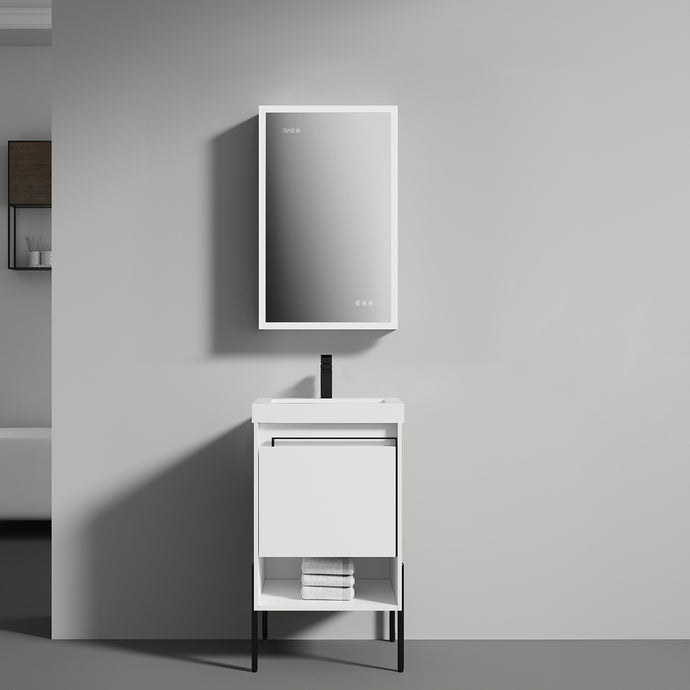 Blossom Turin Freestanding Bathroom Freestanding Vanity with Acrylic Sink - Available in 20