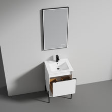 Load image into Gallery viewer, Blossom Turin Compact FreeStanding Vanity with Ceramic Sink for Small Bathrooms, 20&quot;, White open