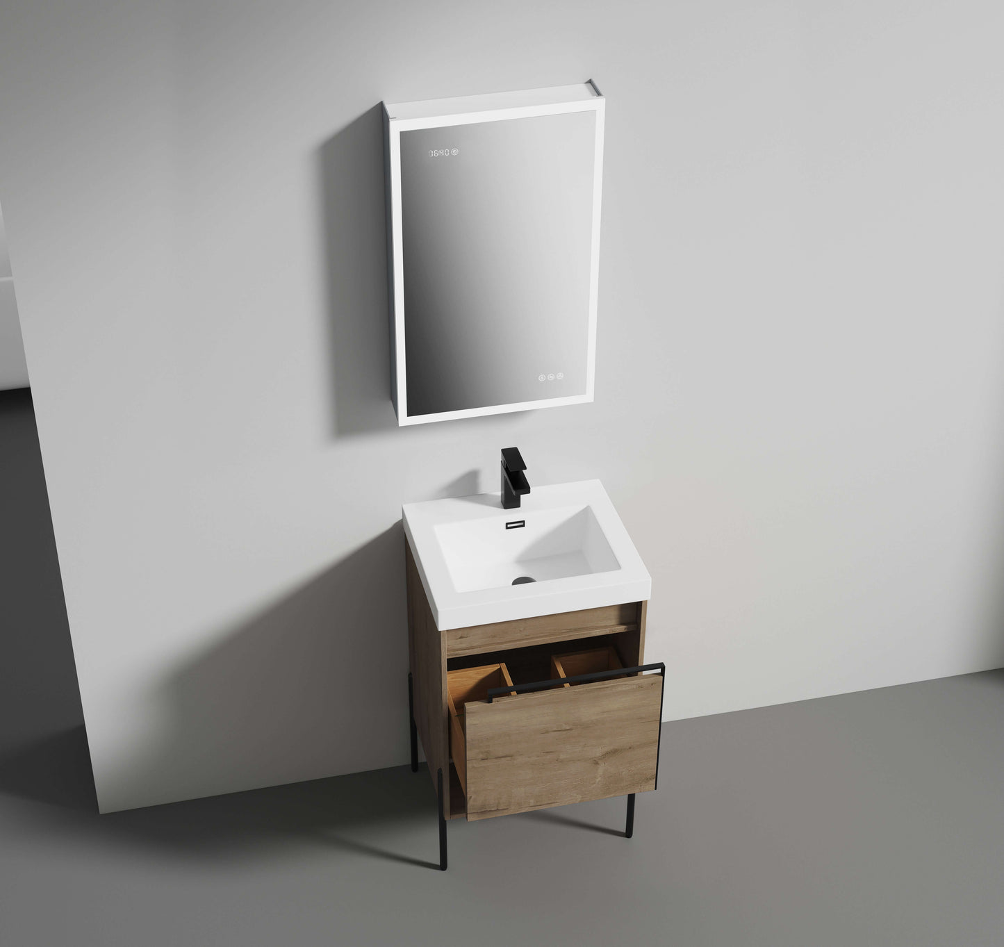 Blossom Turin Freestanding Bathroom Freestanding Vanity with Acrylic Sink - Available in 20", 24", 30", 36" Sizes and Multiple Finishes