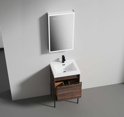 Blossom Turin Freestanding Bathroom Freestanding Vanity with Acrylic Sink - Available in 20", 24", 30", 36" Sizes and Multiple Finishes