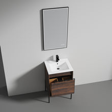 Load image into Gallery viewer, Blossom Turin Compact FreeStanding Vanity with Ceramic Sink for Small Bathrooms, 20&quot;, Cali Walnut