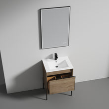 Load image into Gallery viewer, Blossom Turin Compact FreeStanding Vanity with Ceramic Sink for Small Bathrooms, 24&quot;, Classic Oak