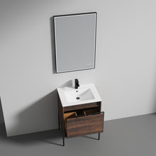 Load image into Gallery viewer, Blossom Turin Compact FreeStanding Vanity with Ceramic Sink for Small Bathrooms, 24&quot;, Cali Walnut