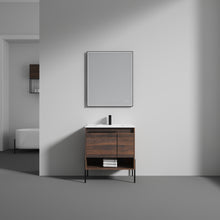 Load image into Gallery viewer, Blossom Turin Compact FreeStanding Vanity with Ceramic Sink for Small Bathrooms, 30&quot;, Cali Walnut