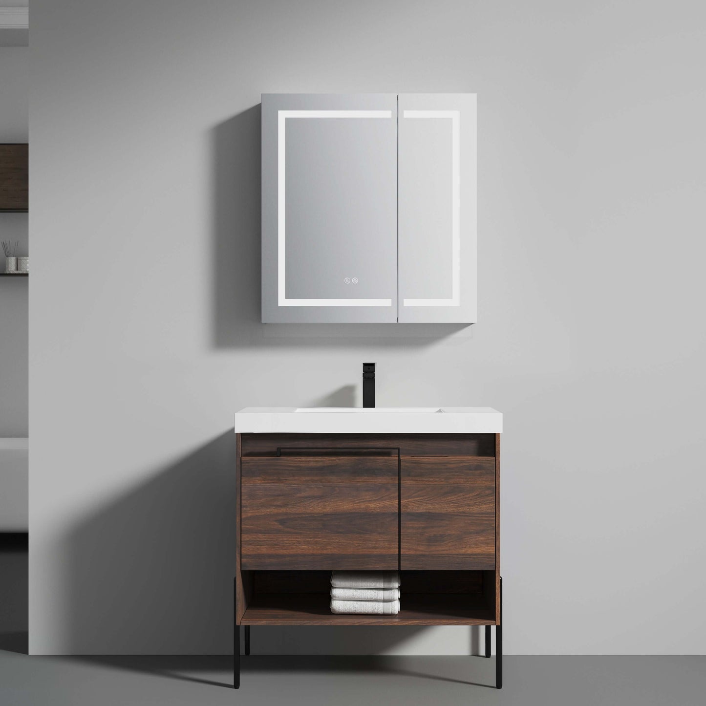 Blossom Turin Freestanding Bathroom Freestanding Vanity with Acrylic Sink - Available in 20", 24", 30", 36" Sizes and Multiple Finishes