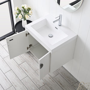 Blossom Moss Floating Bathroom Vanity with Sink, 24", White, open